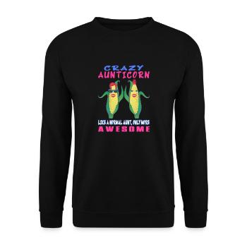 Crazy Aunticorn Like A Normal Aunt More Awesome - Unisex Sweatshirt - black - Front - Alina (178cm) & Michal (187cm)