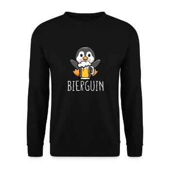 Bierguin Lustiges Bier Trinker Säufer - Unisex Pullover - Schwarz - Vorne - Alina (178cm) & Michal (187cm)