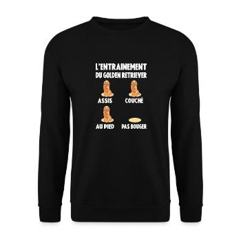 Éducation Chien Entraînement Du Golden Retriever - Sweat-shirt Unisexe - noir - Devant - Alina (178cm) & Michal (187cm)
