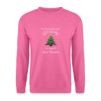 Christbaum Weihnachten Geschenk Winter Girlande - Unisex Pullover - Pink - Vorne