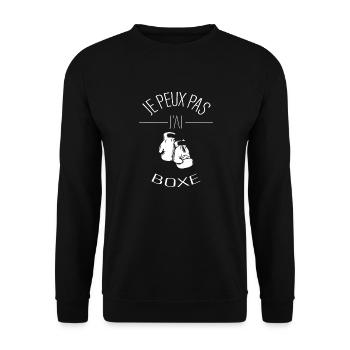 J'peux pas j'ai boxe - Sweat-shirt Unisexe - noir - Devant - Alina (178cm) & Michal (187cm)