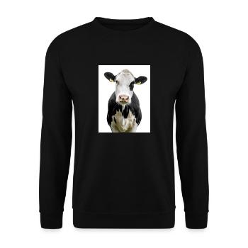Cow. Kuh. koe. ko. vaca. ku. lehmä. vache - Unisex Pullover - Schwarz - Vorne - Alina (178cm) & Michal (187cm)