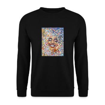 Woman Portrait Abstract Positive - Unisex Sweatshirt - black - Front - Alina (178cm) & Michal (187cm)