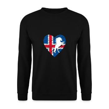 Cheval islandais - Sweat-shirt Unisexe - noir - Devant - Alina (178cm) & Michal (187cm)