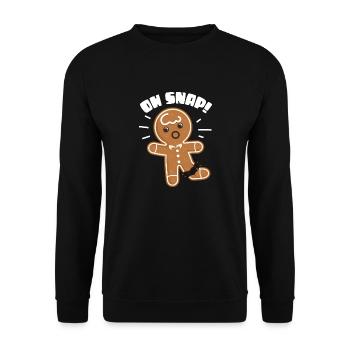 oh snap Design for a cartoon jokes fans - Unisex Pullover - Schwarz - Vorne - Alina (178cm) & Michal (187cm)