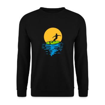Evening Sun Surfer - Unisex Sweatshirt - black - Front - Alina (178cm) & Michal (187cm)