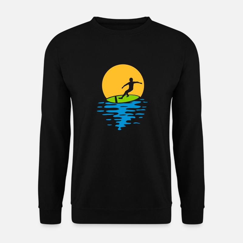 Abend Sonne Surfer - Unisex Pullover - Schwarz