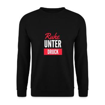 Ruhe unter Druck - Unisex Pullover - Schwarz - Vorne - Alina (178cm) & Michal (187cm)
