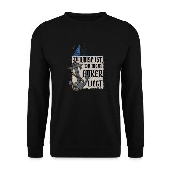 Sailboat my anchor my home - Unisex Sweatshirt - black - Front - Alina (178cm) & Michal (187cm)