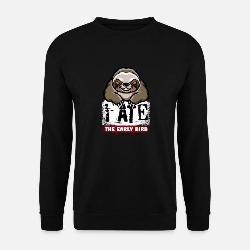 Böses Faultier. Für Morgenmuffel & Langschläfer - Unisex Pullover - Schwarz