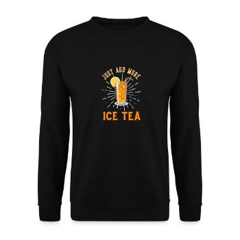 Just add ICE TEA - Unisex Pullover - Schwarz - Vorne - Alina (178cm) & Michal (187cm)