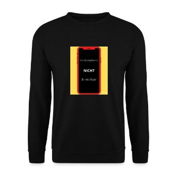 Vorüberhehend nicht Erreichbar Handy - Unisex Pullover - Schwarz - Vorne - Alina (178cm) & Michal (187cm)
