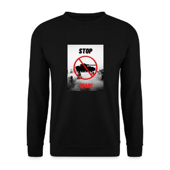 WAR - Unisex Pullover - Schwarz - Vorne - Alina (178cm) & Michal (187cm)