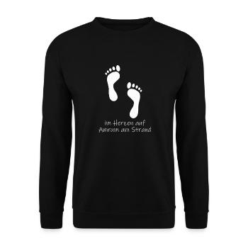 Im Herzen auf Amrum w - Unisex Pullover - Schwarz - Vorne - Alina (178cm) & Michal (187cm)