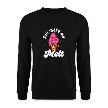 Tu me fais fondre - Drôle de crème glacée amateur de crème glacée - Sweat-shirt Unisexe - noir - Devant - Alina (178cm) & Michal (187cm)