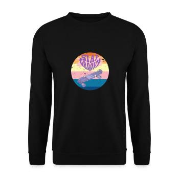 Stay groovy retro style - Unisex Pullover - Schwarz - Vorne - Alina (178cm) & Michal (187cm)