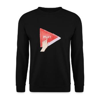 Play Button - Unisex Pullover - Schwarz - Vorne - Alina (178cm) & Michal (187cm)