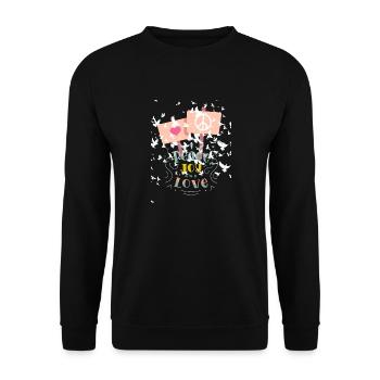 Peace and Love - Unisex Sweatshirt - black - Front - Alina (178cm) & Michal (187cm)