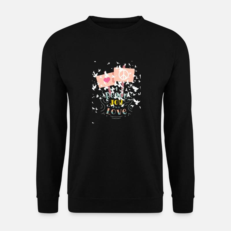 Peace and Love - Unisex Pullover - Schwarz