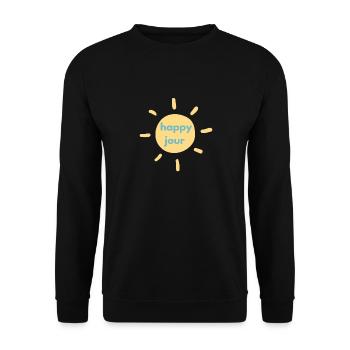 happy day - MoinJour - Unisex Pullover - Schwarz - Vorne - Alina (178cm) & Michal (187cm)