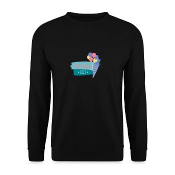 Schulkind Schule 2022 - Unisex Pullover - Schwarz - Vorne - Alina (178cm) & Michal (187cm)