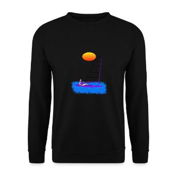 Windsurfen-Surfer-Sommer-Wassersport - Unisex Pullover - Schwarz - Vorne - Alina (178cm) & Michal (187cm)