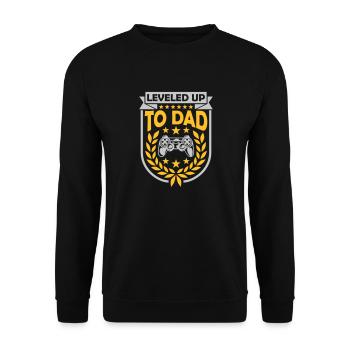 Leveled Up to Dad - Unisex Sweatshirt - black - Front - Alina (178cm) & Michal (187cm)