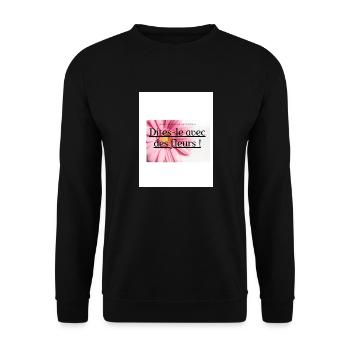 1 20220725 232100 0000 vêtements fleurs - Sweat-shirt Unisexe - noir - Devant - Alina (178cm) & Michal (187cm)