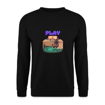 Gaming PC Desk - Unisex Sweatshirt - black - Front - Alina (178cm) & Michal (187cm)