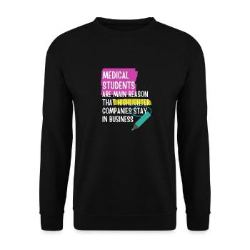 Funny medical student - Unisex Sweatshirt - black - Front - Alina (178cm) & Michal (187cm)