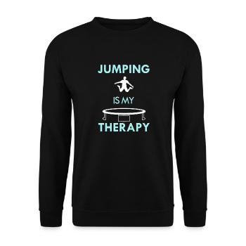 Sauter comme thérapie Ironic Saying Saut au - Sweat-shirt Unisexe - noir - Devant - Alina (178cm) & Michal (187cm)