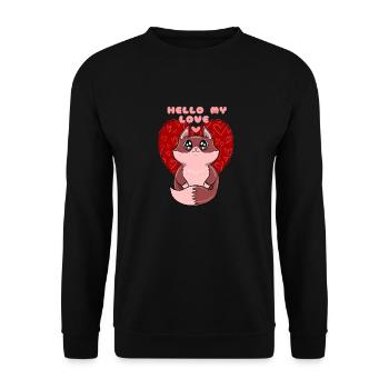 HALLO MEIN LIEBE FUCHS - Unisex Pullover - Schwarz - Vorne - Alina (178cm) & Michal (187cm)