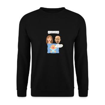 wir wollen schlafen - Unisex Pullover - Schwarz - Vorne - Alina (178cm) & Michal (187cm)