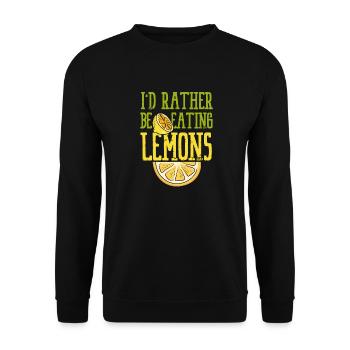 Dicton ironique Manger des citrons Limonade Fruits - Sweat-shirt Unisexe - noir - Devant - Alina (178cm) & Michal (187cm)