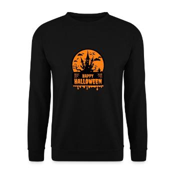 Happy Halloween T-Shirt - Unisex Sweatshirt - black - Front - Alina (178cm) & Michal (187cm)