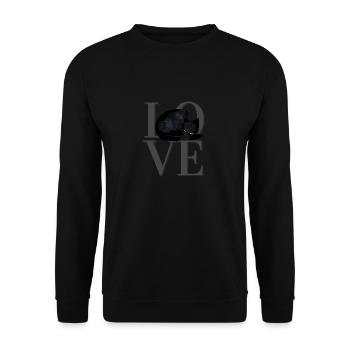 Cat Love - black/grey - Unisex Sweatshirt - black - Front - Alina (178cm) & Michal (187cm)