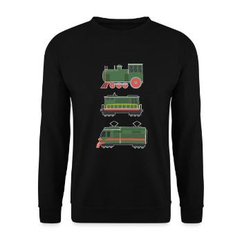 Collector Train Man and Child - Unisex Sweatshirt - black - Front - Alina (178cm) & Michal (187cm)