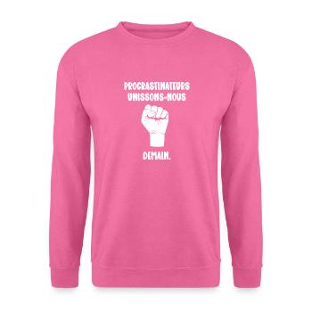 procrastinateurs unissons nous - Sweat-shirt Unisexe - rose - Devant