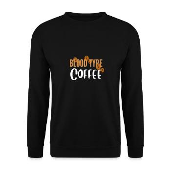 groupe sanguin café chemise café accro au café tee - Sweat-shirt Unisexe - noir - Devant - Alina (178cm) & Michal (187cm)