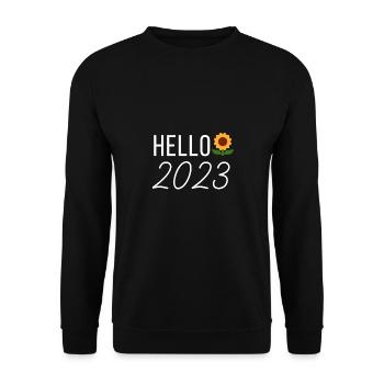 bonjour 2023 Sunflower Welcome 2023 chemise nouvelle année 1 - Sweat-shirt Unisexe - noir - Devant - Alina (178cm) & Michal (187cm)