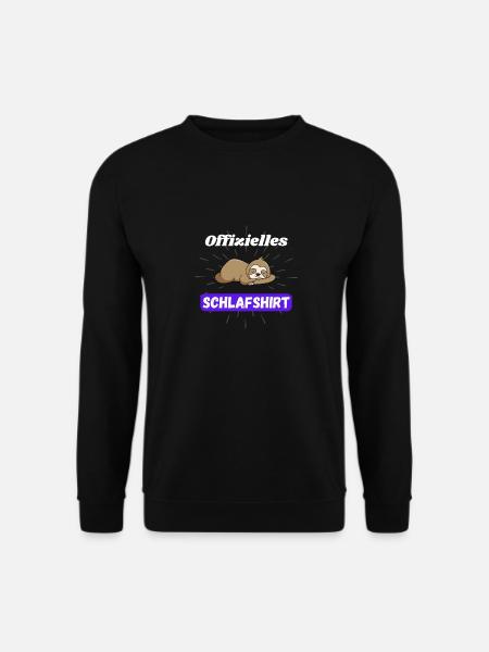 Offizielles Schlafshirt Faultier weiß - Unisex Pullover - Schwarz