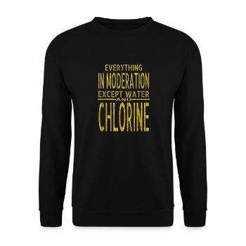 Humour Happy Tshirts piscine intérieure Équipe de natation - Sweat-shirt Unisexe - noir - Devant - Alina (178cm) & Michal (187cm)