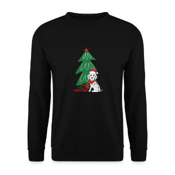 Pfotschafter Christmas - Dog and Christmas tree - Unisex Sweatshirt - black - Front - Alina (178cm) & Michal (187cm)