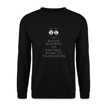 Kung Fu trainieren - Unisex Pullover - Schwarz - Vorne - Alina (178cm) & Michal (187cm)