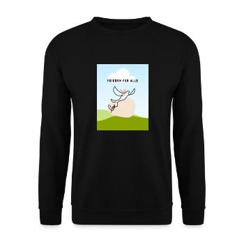 Friedenstaube - Unisex Pullover - Schwarz - Vorne - Alina (178cm) & Michal (187cm)