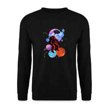 Astronaut Stencil Styles - Unisex Sweatshirt - black - Front - Alina (178cm) & Michal (187cm)