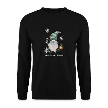 J'peux pas j 'ai NOEL - Sweat-shirt Unisexe - noir - Devant - Alina (178cm) & Michal (187cm)