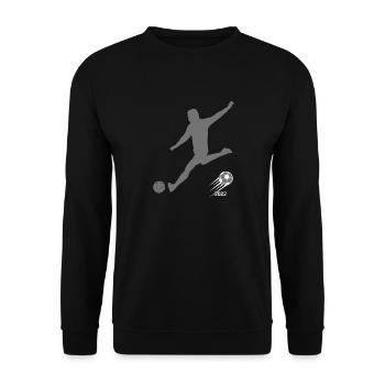 Sport Ballsport Ball Bewegung Fußball Soccer - Unisex Pullover - Schwarz - Vorne - Alina (178cm) & Michal (187cm)