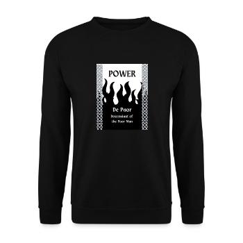 POWER NACHNAME - Unisex Pullover - Schwarz - Vorne - Alina (178cm) & Michal (187cm)
