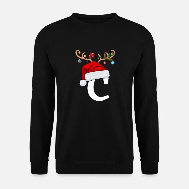 Brief C Weihnachtsmütze - Unisex Pullover - Schwarz